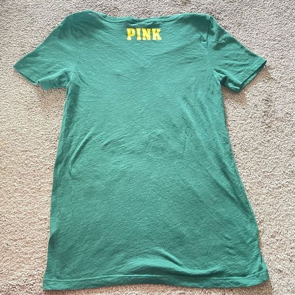 PINK Victoria’s Secret Bling Oregon Ducks V-Neck Short Sleeve Shirt Size Medium - Picture 4 of 4
